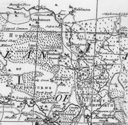Richard Budgen's Sussex map 1724 (32KB); click for larger version (515KB)